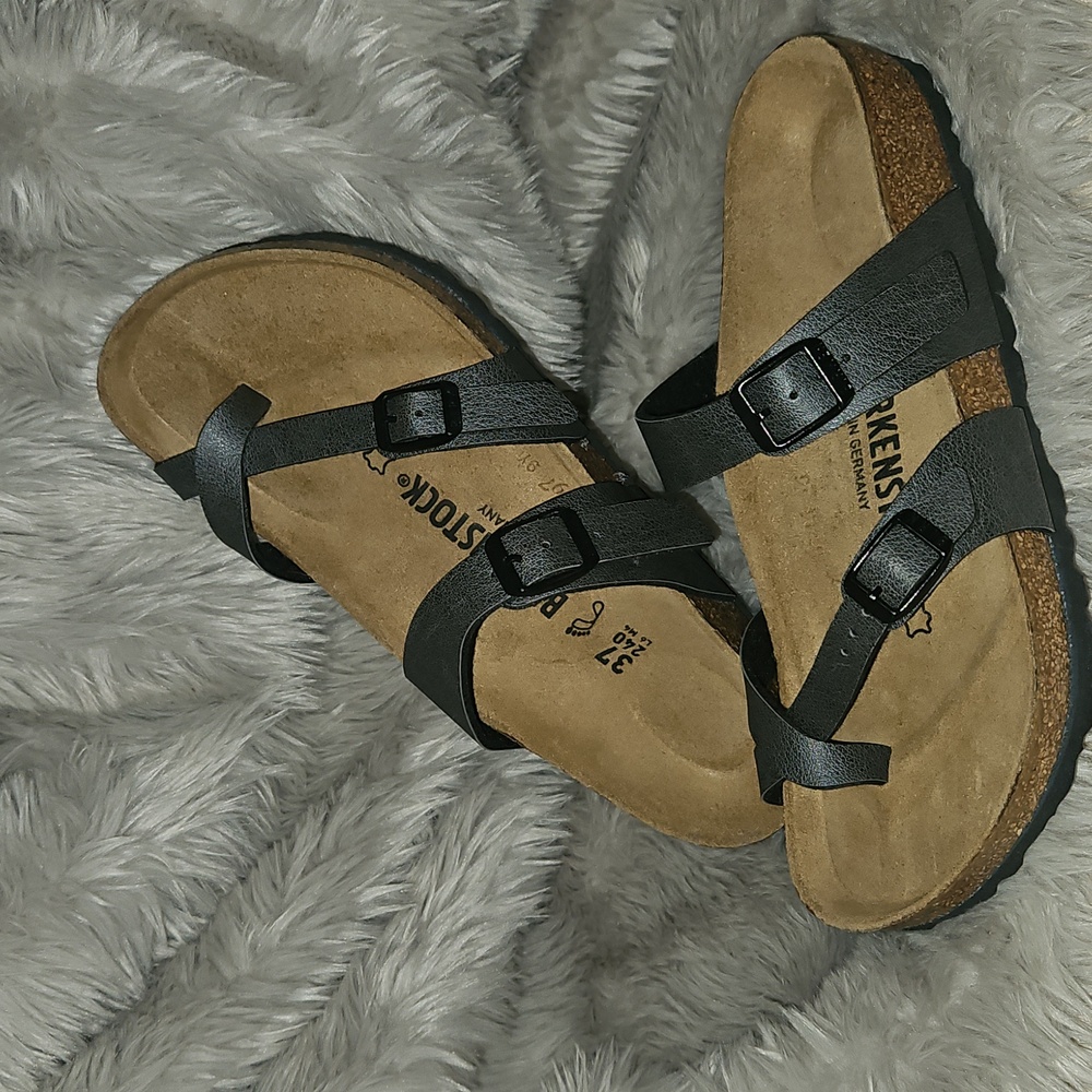 Birkenstock Pull Up Anthracite Black Sandals with Adjustable Buckles